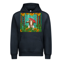 Navy goat with sunflower and cactus Urban Hoodie - Artiststas