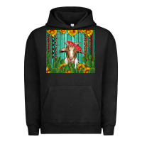 Pigment Black goat with sunflower and cactus Urban Hoodie - Artiststas
