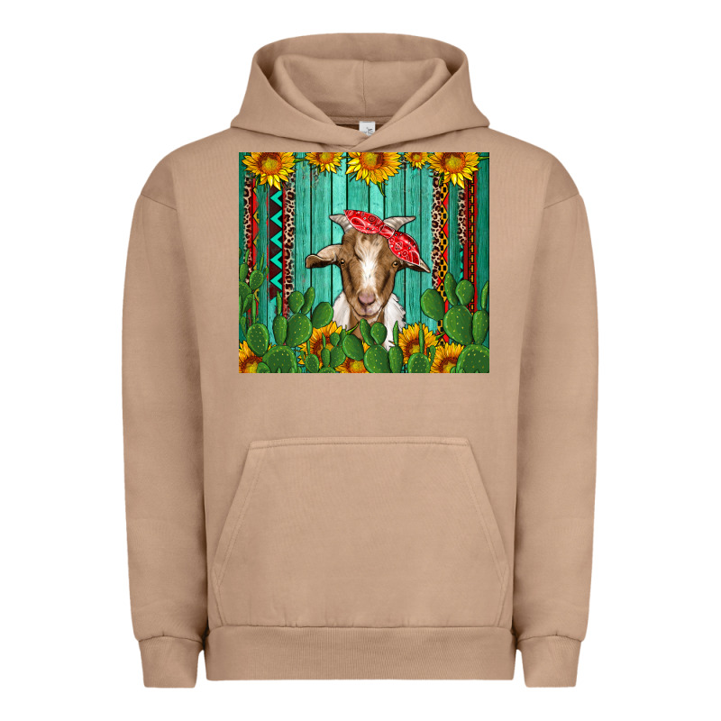 Goat With Sunflower And Cactus Urban Hoodie by Artiststas | Teevron