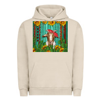 Pigment French Oak goat with sunflower and cactus Urban Hoodie - Artiststas