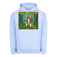 Pigment Grape Ice goat with sunflower and cactus Urban Hoodie - Artiststas