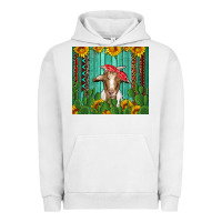 Pigment Lunar Rock goat with sunflower and cactus Urban Hoodie - Artiststas