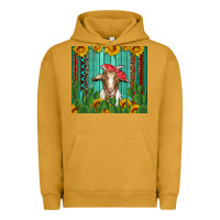 Pigment Peanut Butter goat with sunflower and cactus Urban Hoodie - Artiststas
