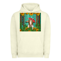 Pigment Pistachio goat with sunflower and cactus Urban Hoodie - Artiststas