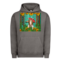 Pigment Tornado goat with sunflower and cactus Urban Hoodie - Artiststas
