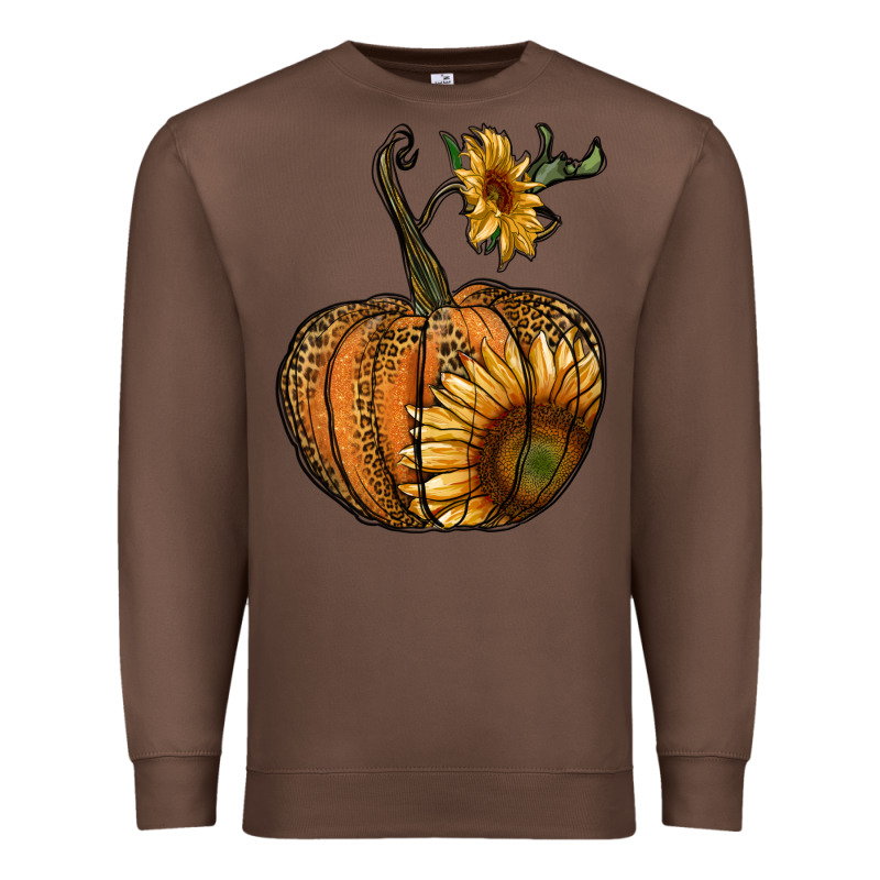 Pumpkin With Sunflower Premium Sweatshirt by RanaPortraitStore | Teevron