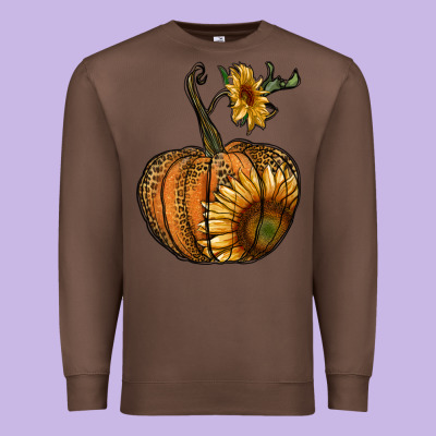 Pumpkin With Sunflower Premium Sweatshirt Designed By Ranaportraitstore