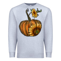Heather Grey pumpkin with sunflower Premium Sweatshirt - RanaPortraitStore