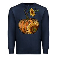 Navy pumpkin with sunflower Premium Sweatshirt - RanaPortraitStore