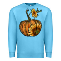 Ocean Blue pumpkin with sunflower Premium Sweatshirt - RanaPortraitStore