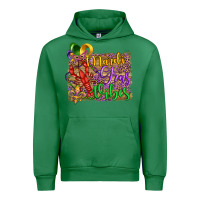Emerald mardi gras vibes crawfish mask and fleur de lis Urban Hoodie - Artiststas