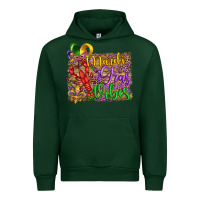 Forest Green mardi gras vibes crawfish mask and fleur de lis Urban Hoodie - Artiststas
