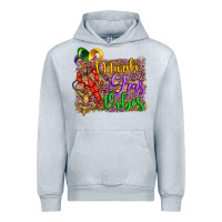 Heather Grey mardi gras vibes crawfish mask and fleur de lis Urban Hoodie - Artiststas