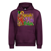 Mauve Wine mardi gras vibes crawfish mask and fleur de lis Urban Hoodie - Artiststas
