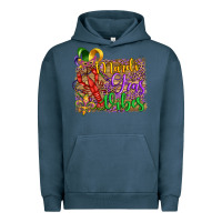 Pigment Midnight Navy mardi gras vibes crawfish mask and fleur de lis Urban Hoodie - Artiststas