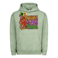 Pigment Oil Green mardi gras vibes crawfish mask and fleur de lis Urban Hoodie - Artiststas