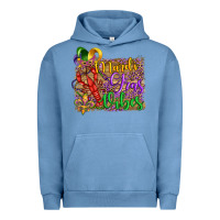 Pigment Pebble Blue mardi gras vibes crawfish mask and fleur de lis Urban Hoodie - Artiststas