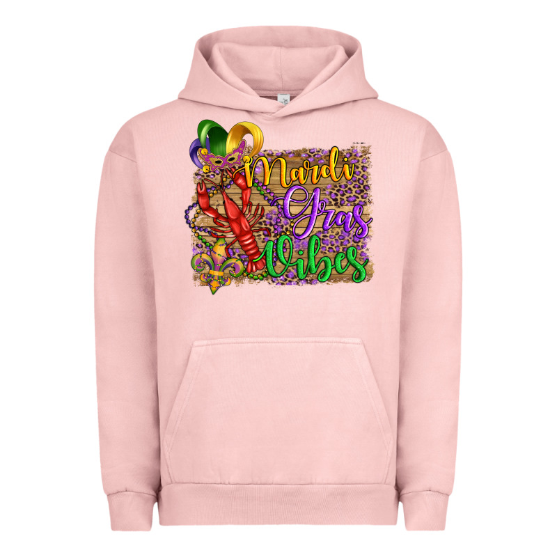 Mardi Gras Vibes Crawfish Mask And Fleur De Lis Urban Hoodie by Artiststas | Teevron