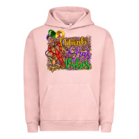 Pigment Salmon mardi gras vibes crawfish mask and fleur de lis Urban Hoodie - Artiststas