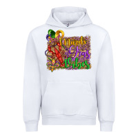 White mardi gras vibes crawfish mask and fleur de lis Urban Hoodie - Artiststas