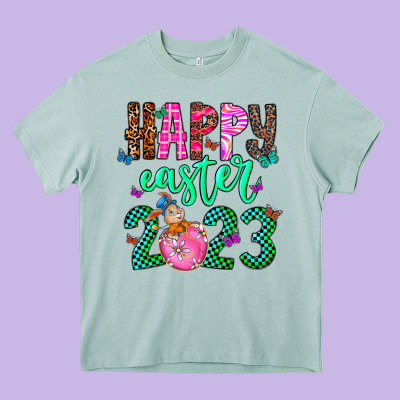 Happy Easter Heavy Core Tee Designed By Cowhidedigitalart
