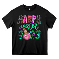 Black Happy Easter Heavy Core Tee - CowhideDigitalArt