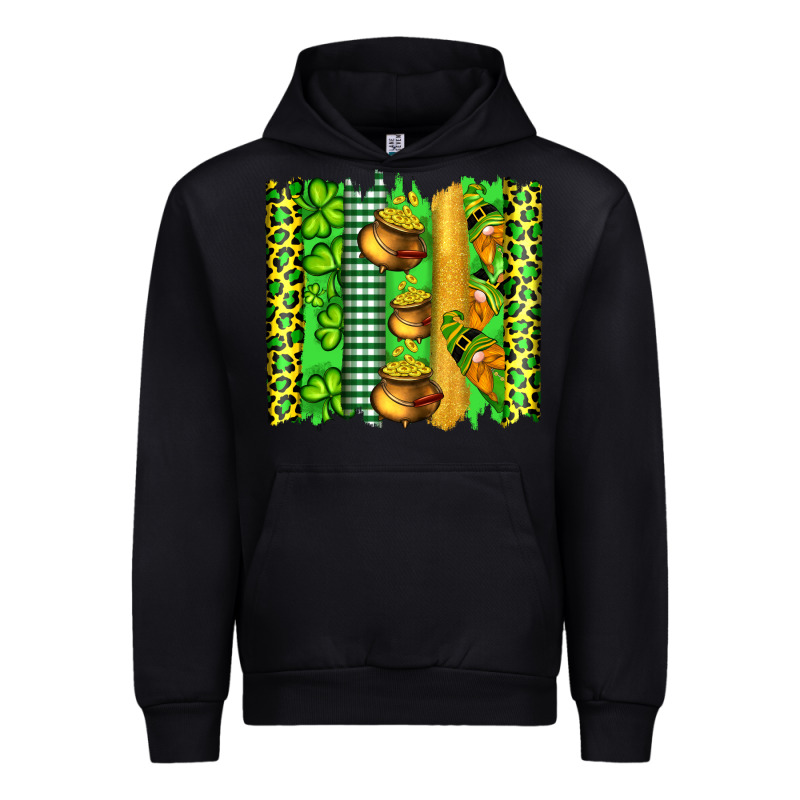 St Patricks Gnomes And Cloves With Leopard  Brushstrokes Urban Hoodie by Artiststas | Teevron