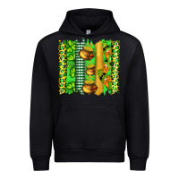 Black st patricks gnomes and cloves with leopard  brushstrokes Urban Hoodie - Artiststas
