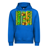 Cobalt st patricks gnomes and cloves with leopard  brushstrokes Urban Hoodie - Artiststas