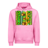 Fuchsia Pink st patricks gnomes and cloves with leopard  brushstrokes Urban Hoodie - Artiststas