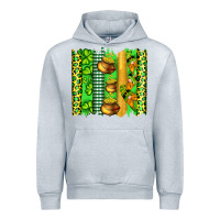 Heather Grey st patricks gnomes and cloves with leopard  brushstrokes Urban Hoodie - Artiststas
