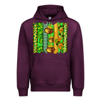 Mauve Wine st patricks gnomes and cloves with leopard  brushstrokes Urban Hoodie - Artiststas