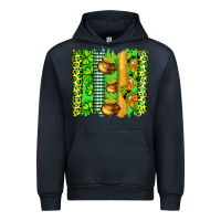 Navy st patricks gnomes and cloves with leopard  brushstrokes Urban Hoodie - Artiststas