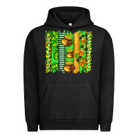 Pigment Black st patricks gnomes and cloves with leopard  brushstrokes Urban Hoodie - Artiststas