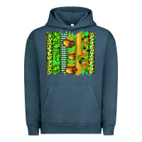 Pigment Midnight Navy st patricks gnomes and cloves with leopard  brushstrokes Urban Hoodie - Artiststas