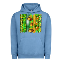 Pigment Pebble Blue st patricks gnomes and cloves with leopard  brushstrokes Urban Hoodie - Artiststas
