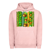 Pigment Salmon st patricks gnomes and cloves with leopard  brushstrokes Urban Hoodie - Artiststas