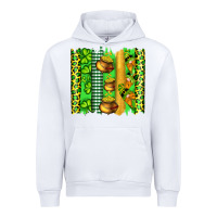 White st patricks gnomes and cloves with leopard  brushstrokes Urban Hoodie - Artiststas