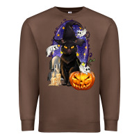 Chestnut Halloween Cat and Pumpkin Premium Sweatshirt - texasbilliewilder