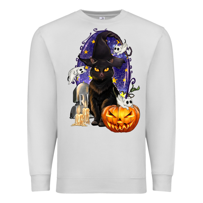 Halloween Cat And Pumpkin Premium Sweatshirt by texasbilliewilder | Teevron