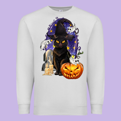 Halloween Cat And Pumpkin Premium Sweatshirt Designed By Texasbilliewilder