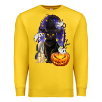Lemon Halloween Cat and Pumpkin Premium Sweatshirt - texasbilliewilder