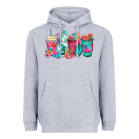 Heather Grey mermaid tail coffee cups Heavyweight Hoodie - Zillion Design Studio
