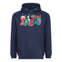 Navy mermaid tail coffee cups Heavyweight Hoodie - Zillion Design Studio