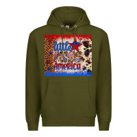 Army Green little miss america Premium Hoodie - Artiststas