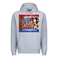 Heather Grey little miss america Premium Hoodie - Artiststas