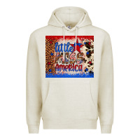 Oatmeal Heather little miss america Premium Hoodie - Artiststas
