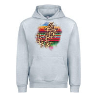 Heather Grey serape leopard patch Urban Hoodie - AdoDesignShop
