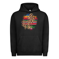 Pigment Black serape leopard patch Urban Hoodie - AdoDesignShop