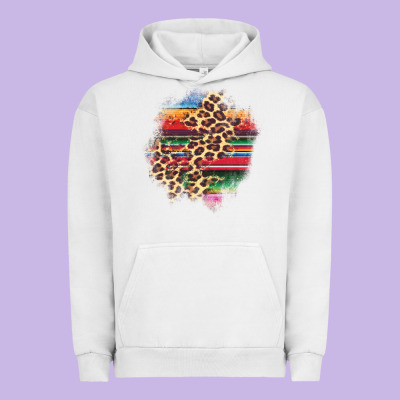 Serape Leopard Patch Urban Hoodie Designed By Adodesignshop
